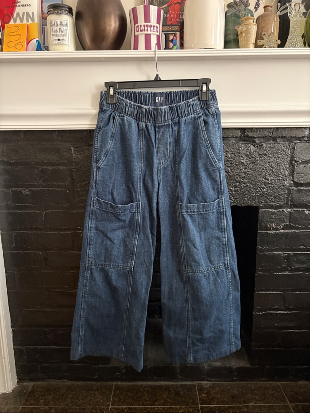 GAP Wide Leg Denim Utility Pants (XS PETITE)